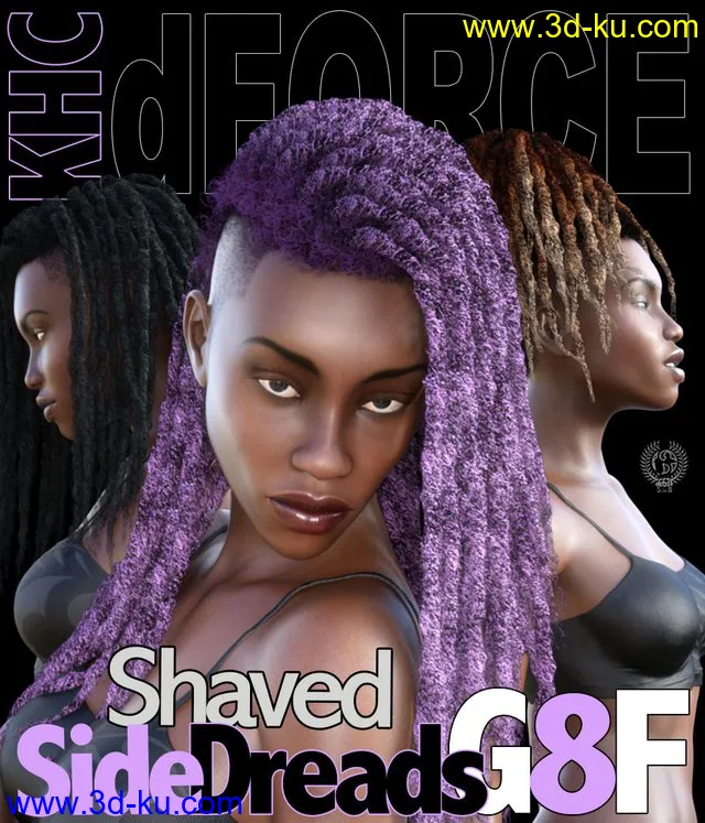 KHC Shaved Side Dreads G8F模型的图片1
