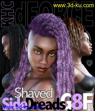 3D打印模型KHC Shaved Side Dreads G8F的图片