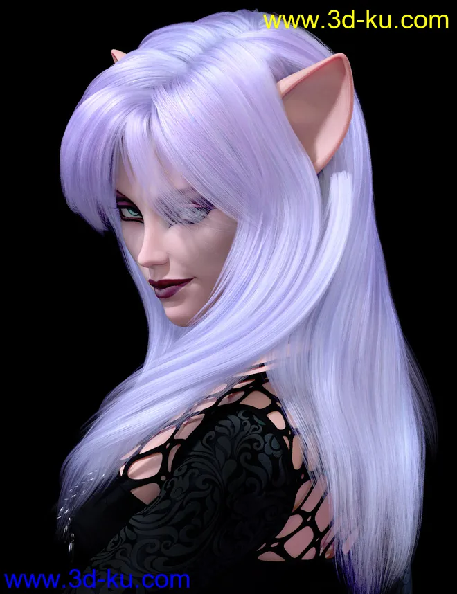 Kiko Hair for Genesis 8 and 8.1 Females模型的图片1