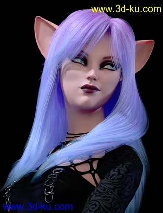 3D打印模型Kiko Hair for Genesis 8 and 8.1 Females的图片