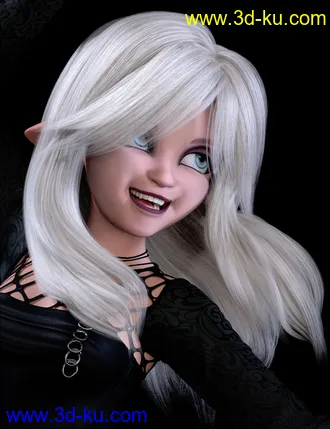 3D打印模型Kiko Hair for Genesis 8 and 8.1 Females的图片