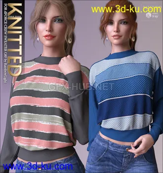 3D打印模型Knitted for dForce Crew Sweater G8F的图片