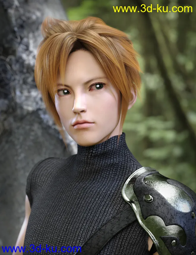 Kota Hair for Genesis 8 and 8.1 Males模型的图片1