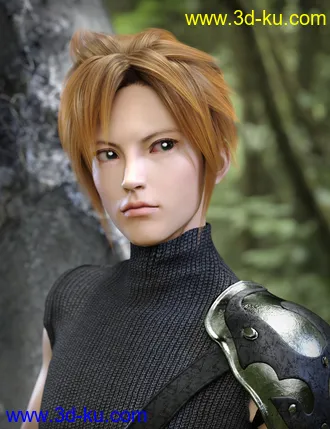 3D打印模型Kota Hair for Genesis 8 and 8.1 Males的图片