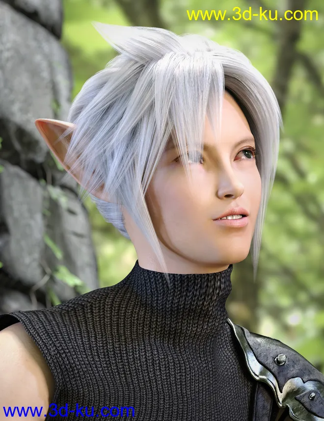 Kota Hair for Genesis 8 and 8.1 Males模型的图片2