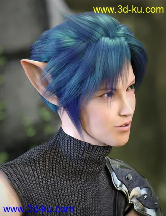 3D打印模型Kota Hair for Genesis 8 and 8.1 Males的图片