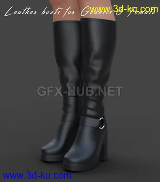 3D打印模型Leather boots for Genesis 8 Female的图片