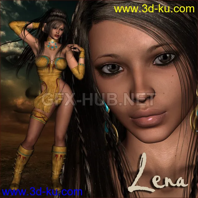 Lena V4 Character and Clothing模型的图片1