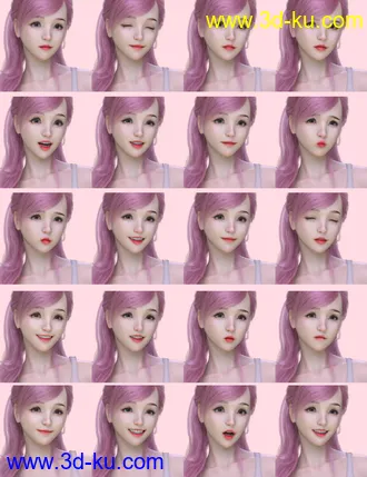 3D打印模型Lurys with Expressions and Hair with dForce for Genesis 8.1 Female的图片