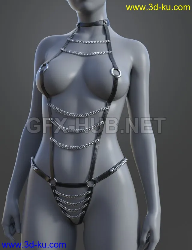 Lustravias Chains of Desire for G8F - Daz Freebie模型的图片1