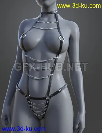 3D打印模型Lustravias Chains of Desire for G8F - Daz Freebie的图片