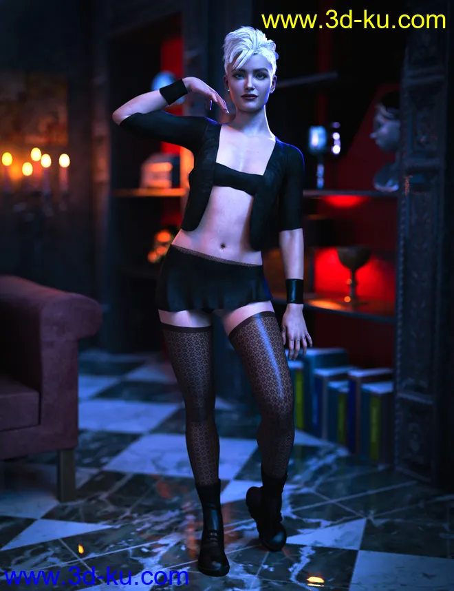 M3D Leather Obssesion Outfit for Victoria 8.1模型的图片1