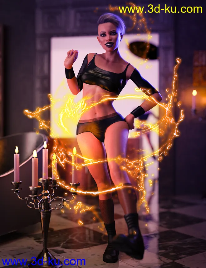 M3D Leather Obssesion Outfit for Victoria 8.1模型的图片4