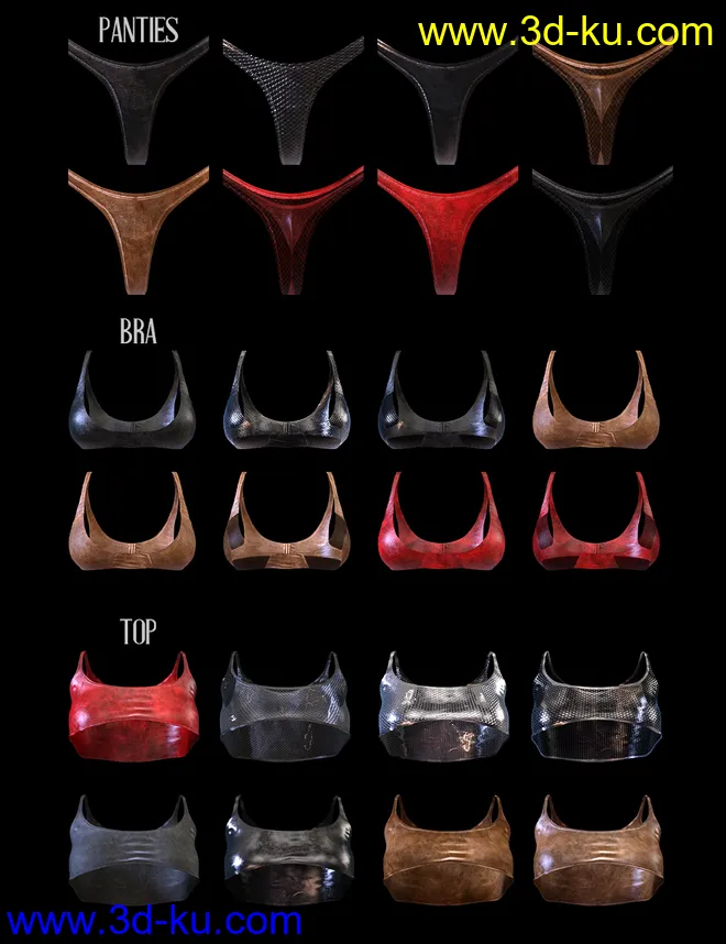 M3D Leather Obssesion Outfit for Victoria 8.1模型的图片7