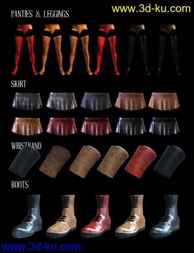 M3D Leather Obssesion Outfit for Victoria 8.1模型的图片8