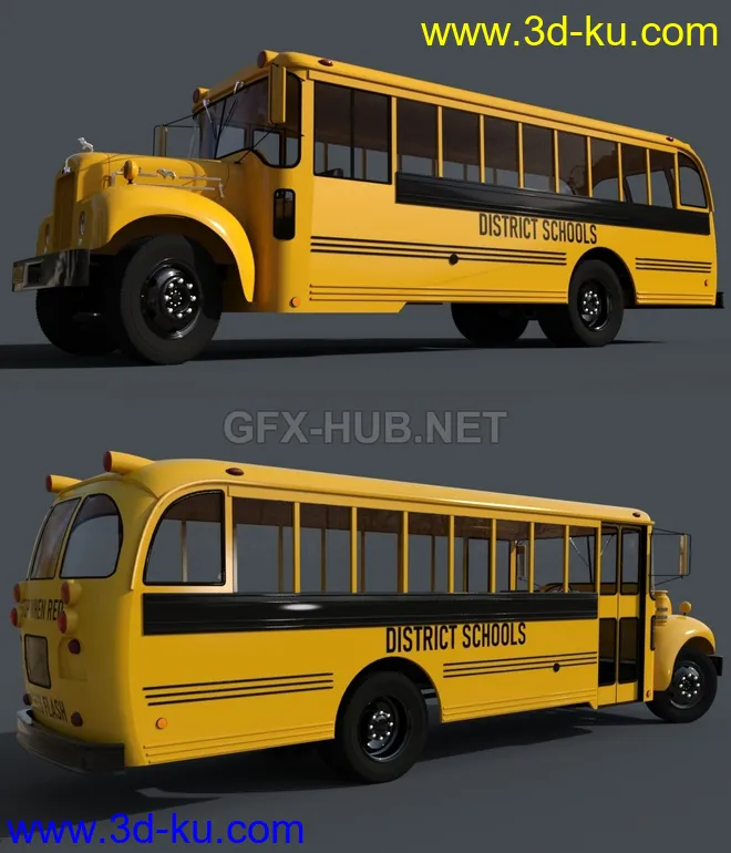 MACK B SCHOOLBUS for DAZ STUDIO模型的图片1
