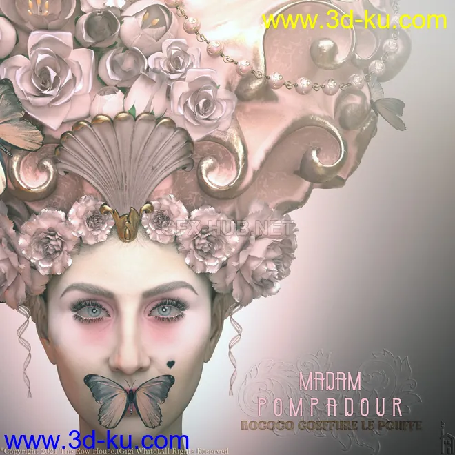 MADAME POMPADOUR Rococo Coeffeur Le Pouffe模型的图片1