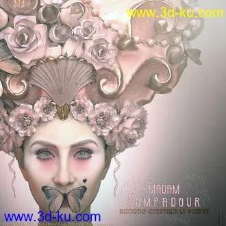 3D打印模型MADAME POMPADOUR Rococo Coeffeur Le Pouffe的图片