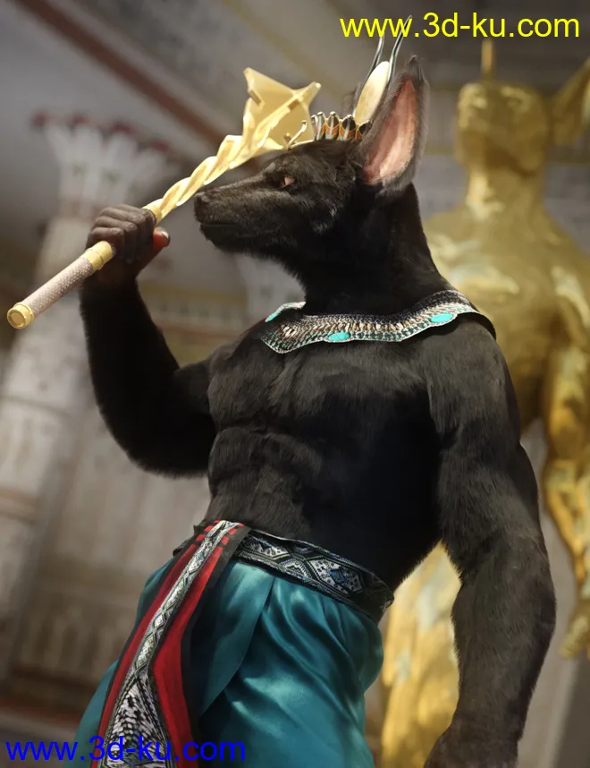 Majestic Anubis with dForce Hair for Genesis 8 Male模型的图片1