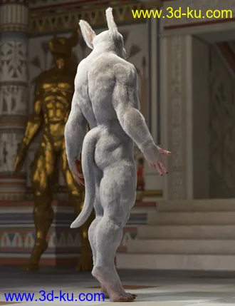3D打印模型Majestic Anubis with dForce Hair for Genesis 8 Male的图片