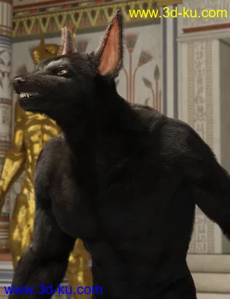 3D打印模型Majestic Anubis with dForce Hair for Genesis 8 Male的图片