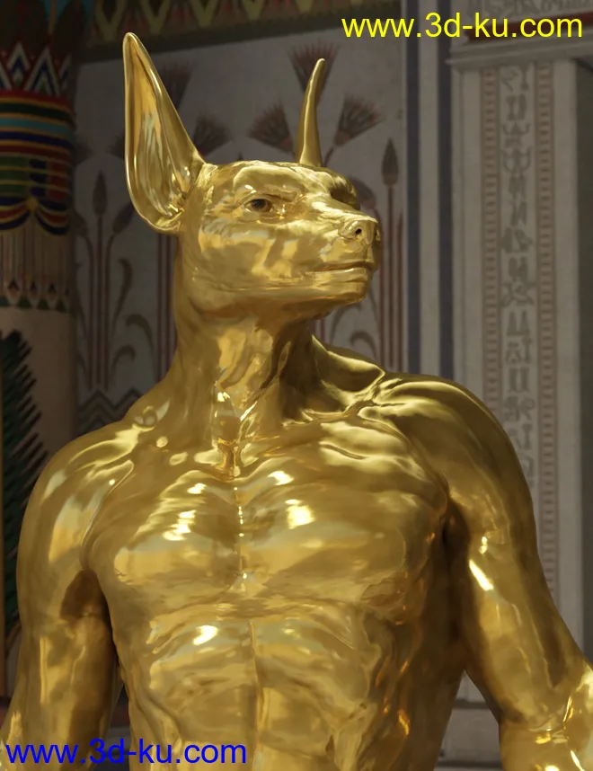 Majestic Anubis with dForce Hair for Genesis 8 Male模型的图片6