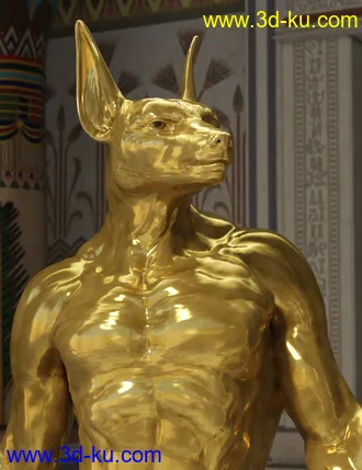 3D打印模型Majestic Anubis with dForce Hair for Genesis 8 Male的图片