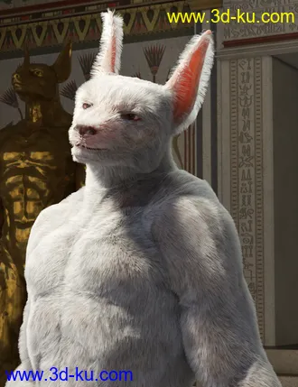 3D打印模型Majestic Anubis with dForce Hair for Genesis 8 Male的图片