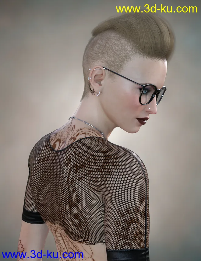 Makenna Hair for Genesis 8 Females模型的图片1