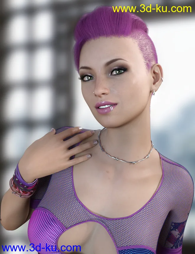 Makenna Hair for Genesis 8 Females模型的图片4