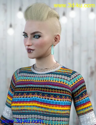 3D打印模型Makenna Hair for Genesis 8 Females的图片