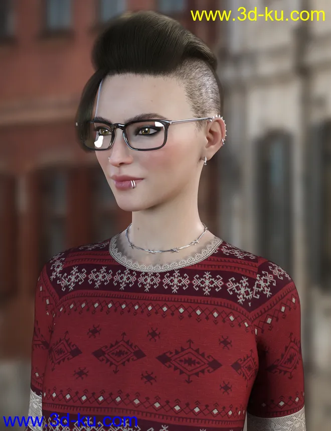 Makenna Hair for Genesis 8 Females模型的图片6