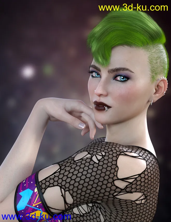 Makenna Hair for Genesis 8 Females模型的图片7