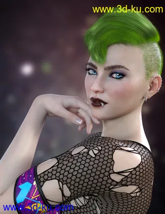 3D打印模型Makenna Hair for Genesis 8 Females的图片