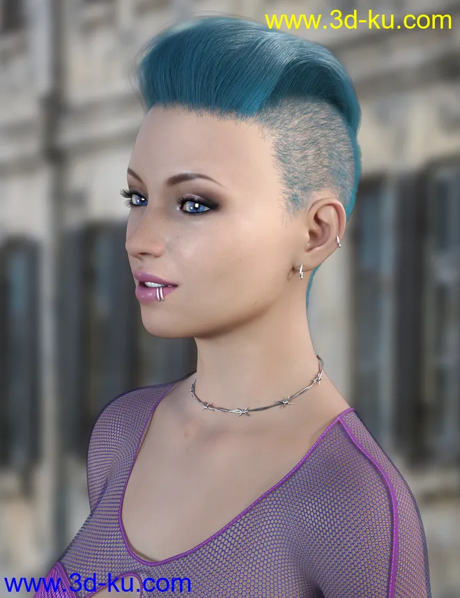 Makenna Hair for Genesis 8 Females模型的图片8