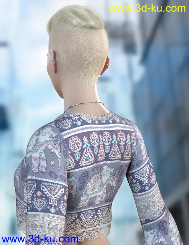 Makenna Hair for Genesis 8 Females模型的图片10