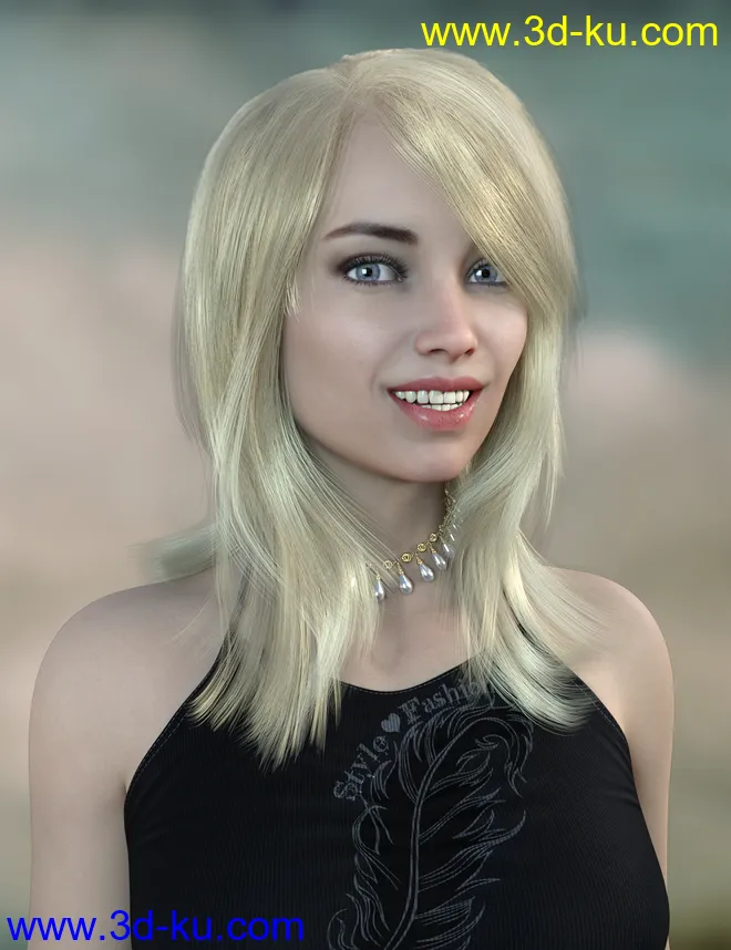 Mallory Hair for Genesis 8 and 8.1 Females模型的图片1