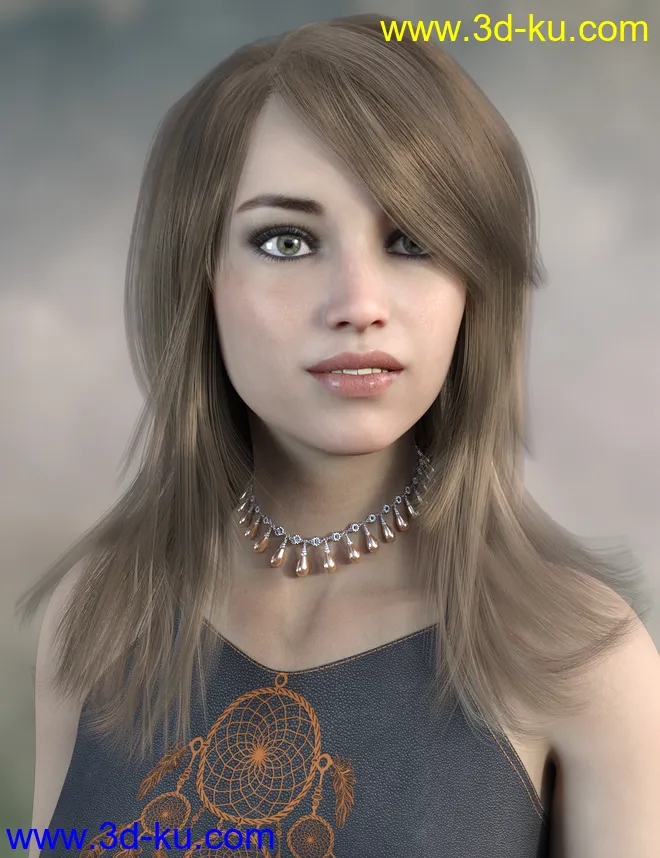 Mallory Hair for Genesis 8 and 8.1 Females模型的图片2