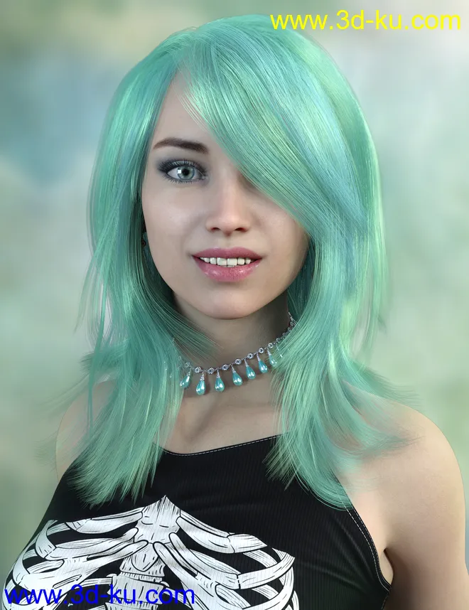 Mallory Hair for Genesis 8 and 8.1 Females模型的图片3