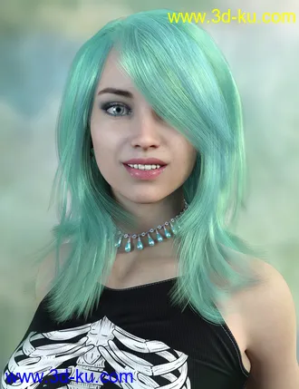 3D打印模型Mallory Hair for Genesis 8 and 8.1 Females的图片