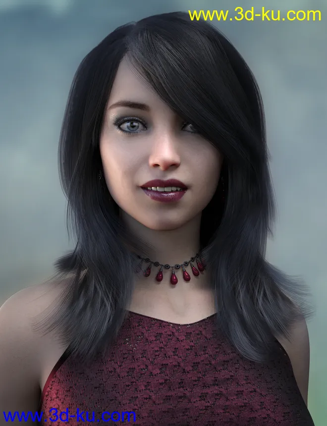 Mallory Hair for Genesis 8 and 8.1 Females模型的图片4