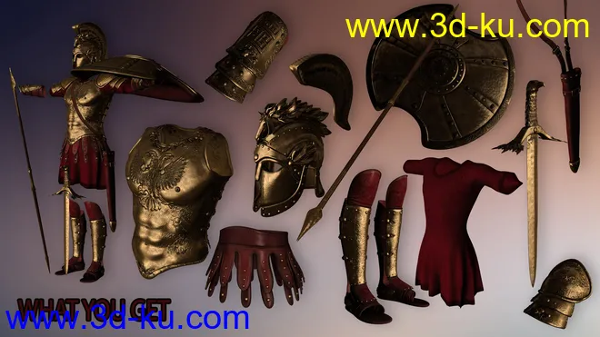 Mec4D Hoplite Soldier for Genesis 2 Male(s)模型的图片2