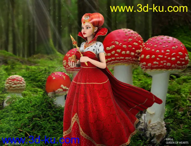 Mec4D Queen Of Hearts For Genesis 2 Female(s)模型的图片3