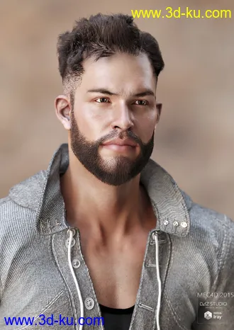 Mec4D Unshaven 2 for Genesis 2 Male(s)模型的图片1