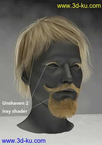 3D打印模型Mec4D Unshaven 2 for Genesis 2 Male(s)的图片