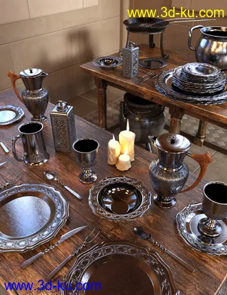3D打印模型Medieval Kitchenware的图片