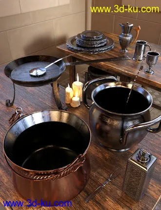 3D打印模型Medieval Kitchenware的图片