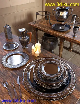 3D打印模型Medieval Kitchenware的图片