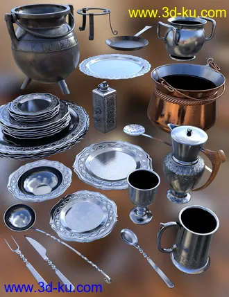 3D打印模型Medieval Kitchenware的图片