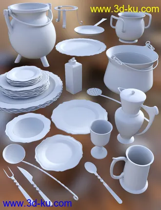 3D打印模型Medieval Kitchenware的图片